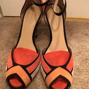 Zara T-Strap suede high heels